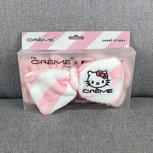 Hello Kitty x Creme Shop Plush Pink and White Stripe Spa Headband